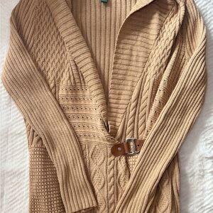 Ralph Lauren Camel Cardigan with Belt